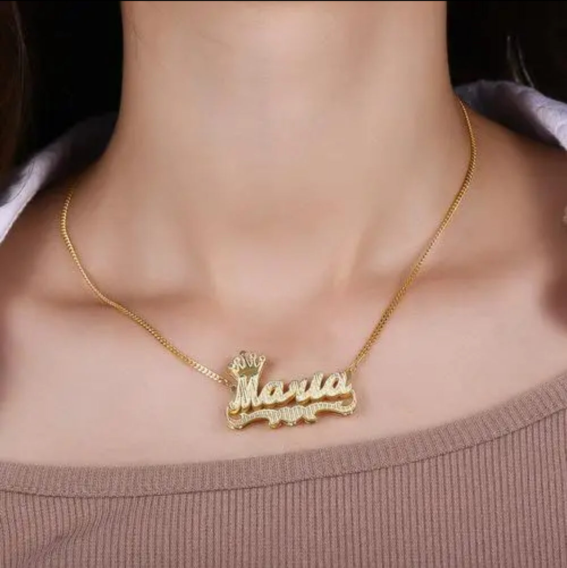 Double Plated Royal Name Necklace