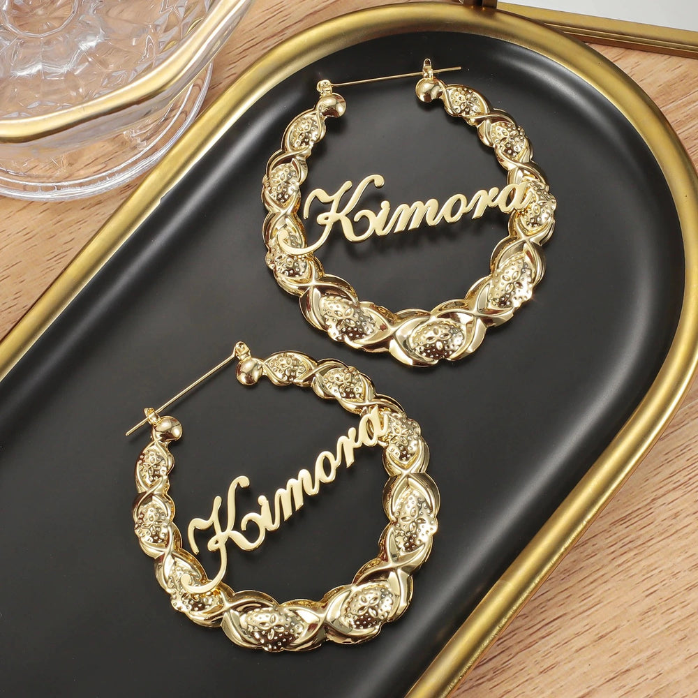 XOXO Bamboo Name Hoops