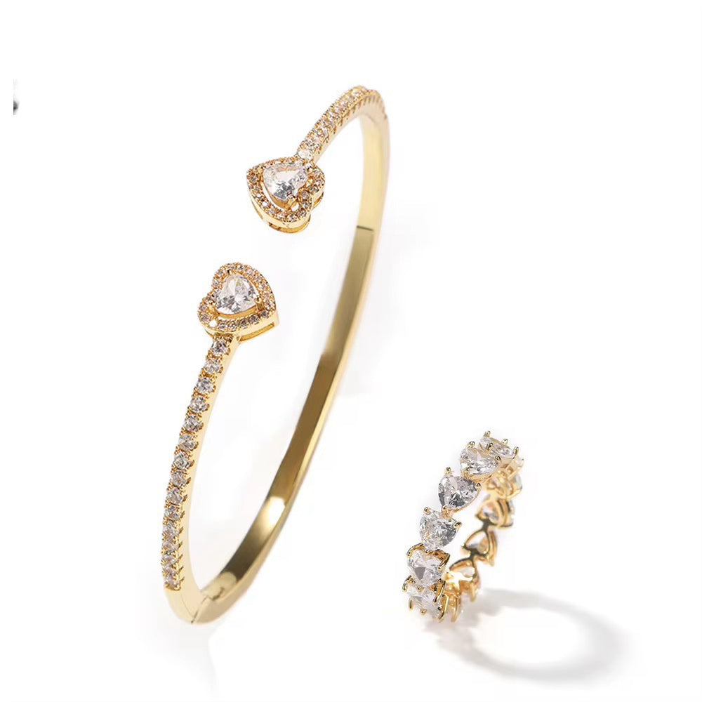 Dainty Heart Bracelet Set