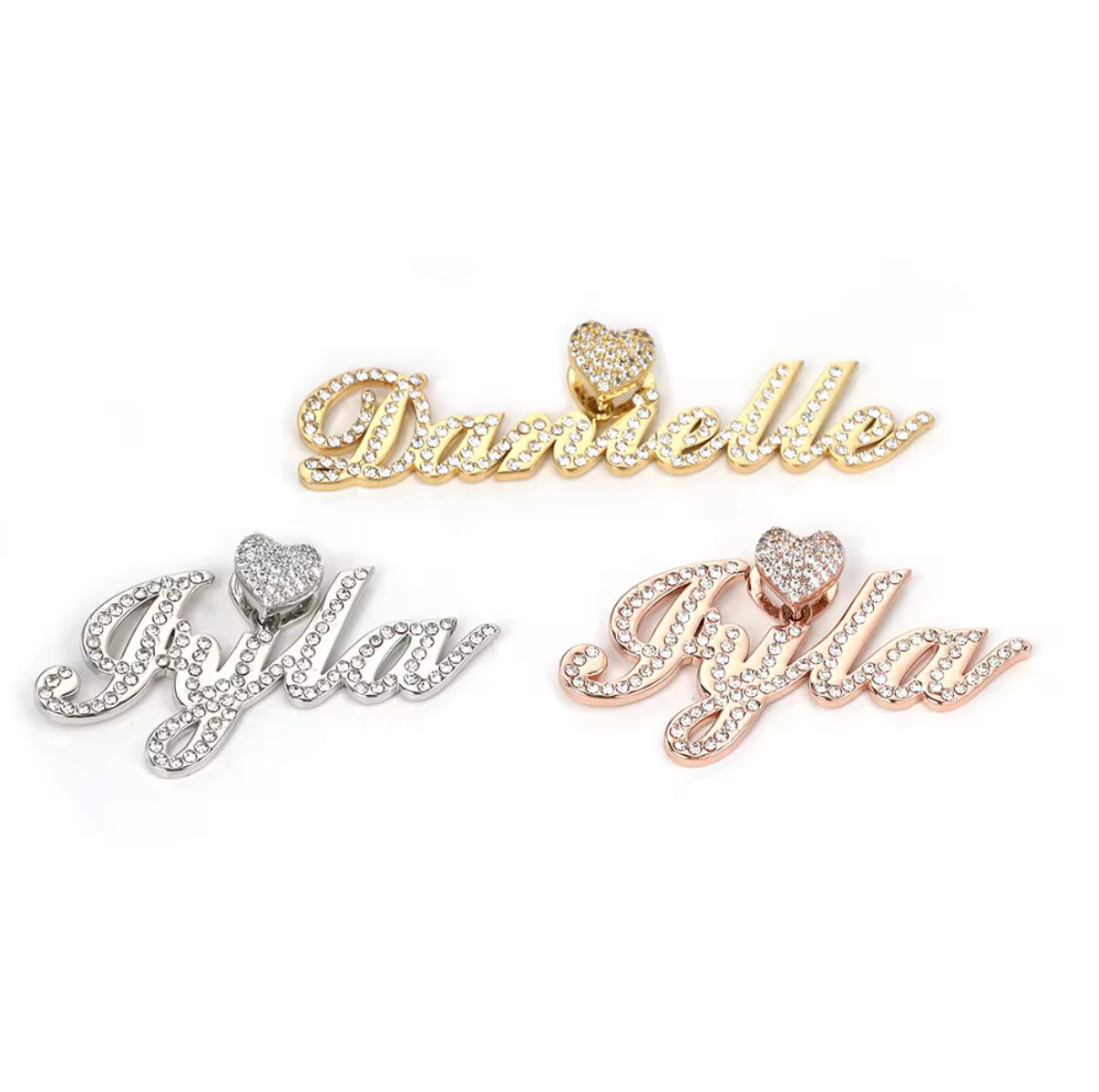 Iced Mini Heart Name Necklace