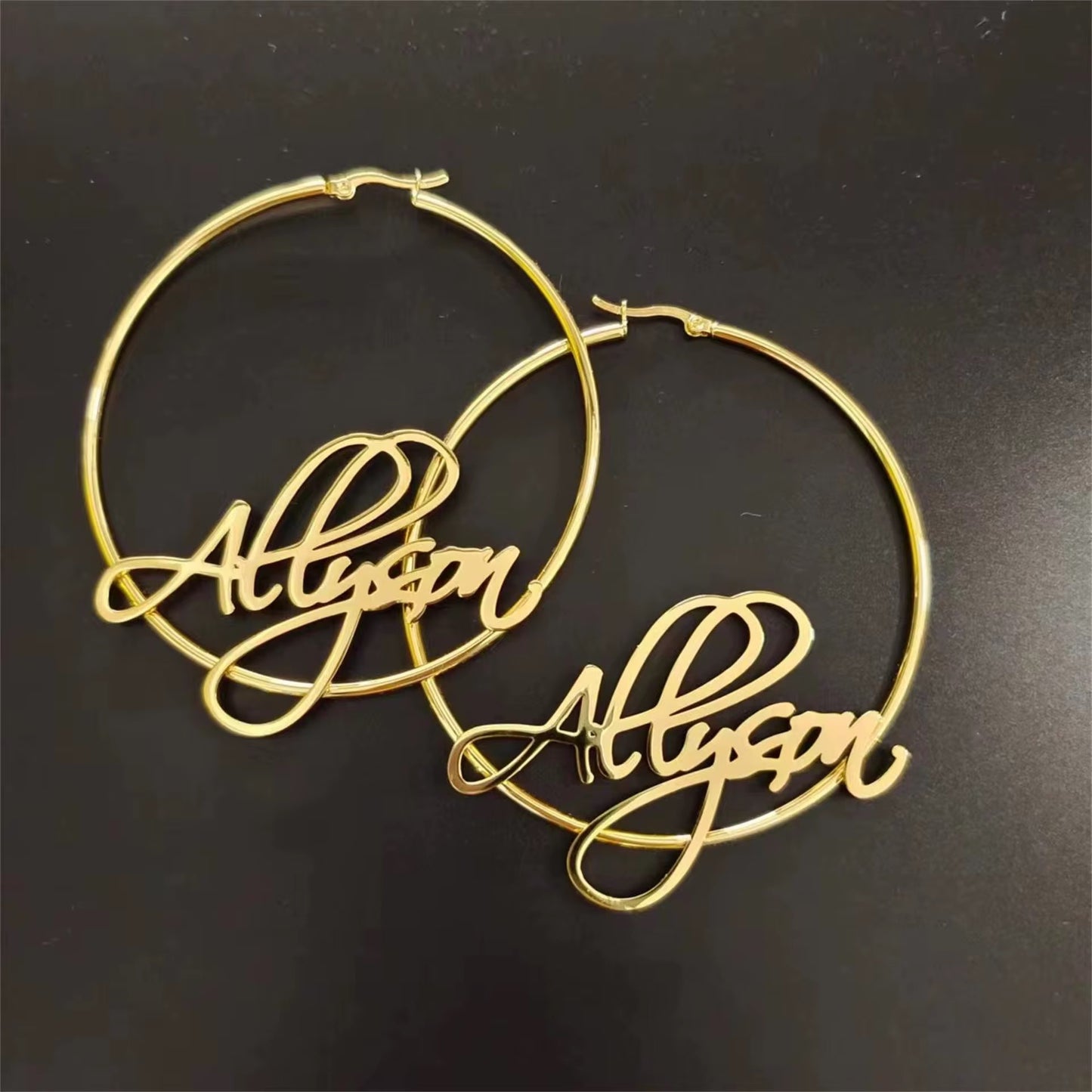 Signature Dainty Name Hoop Earrings