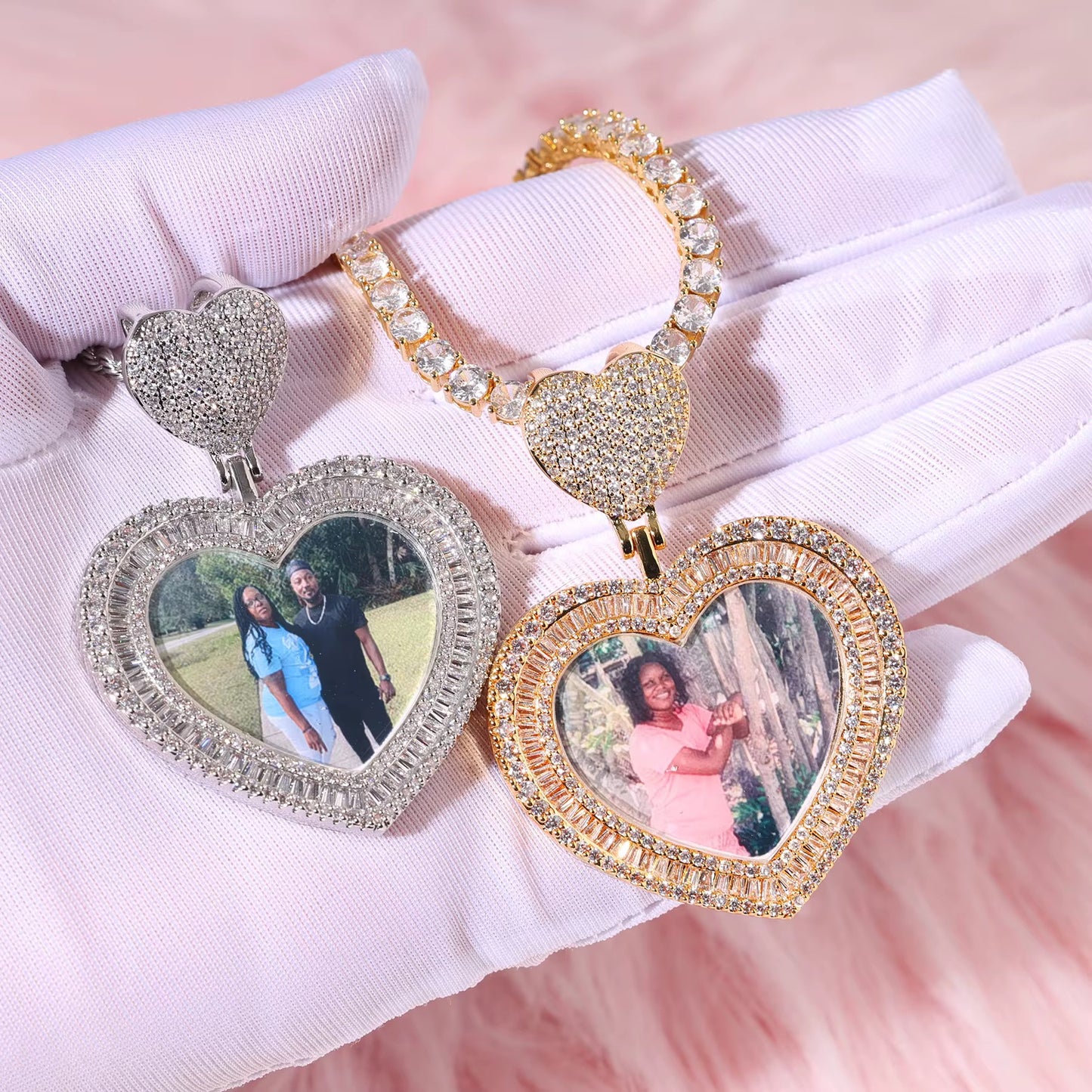 Heart on Heart Photo Pendant