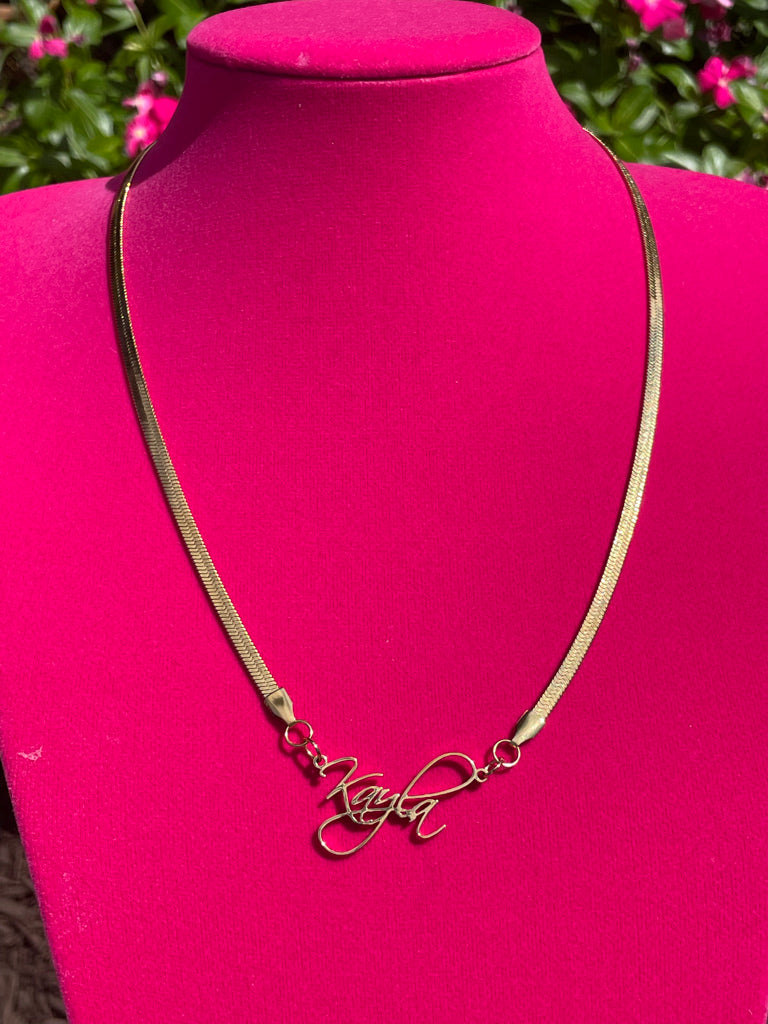 Herringbone Name Necklace