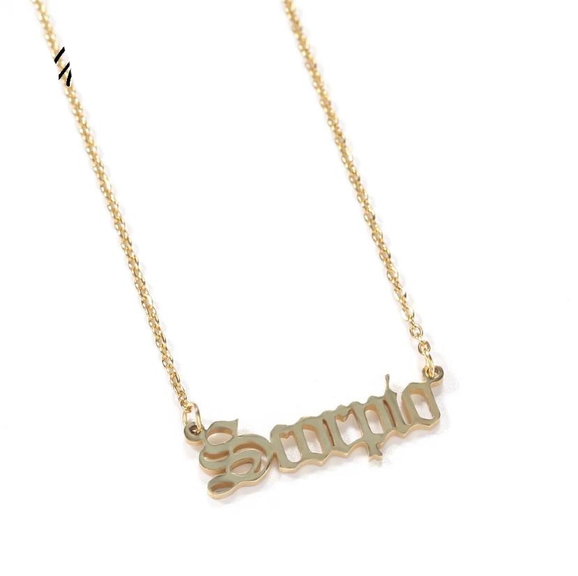 18k gold plated zodiac necklace