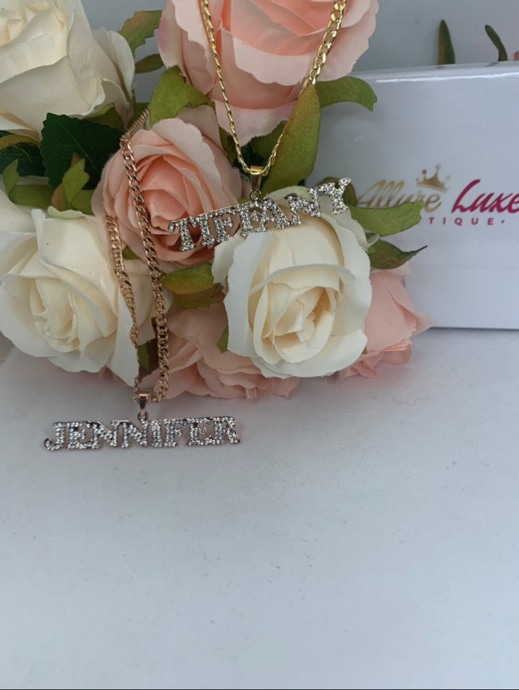 Mini CZ name necklace