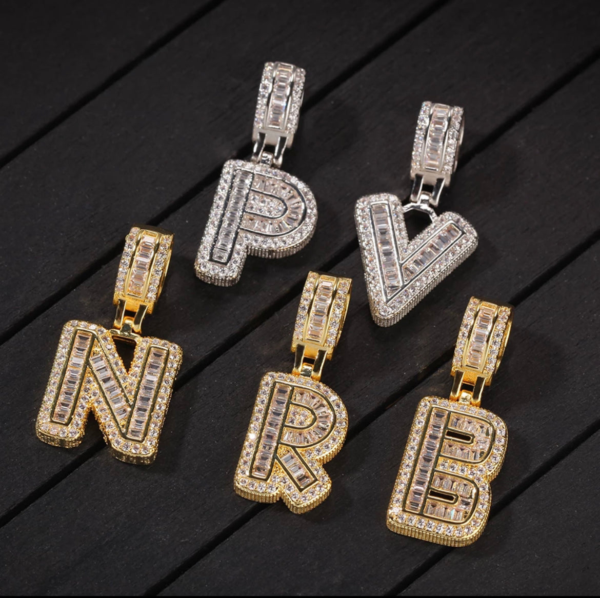 Baguette Letter Necklace