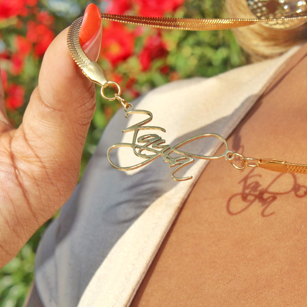 Herringbone Name Necklace