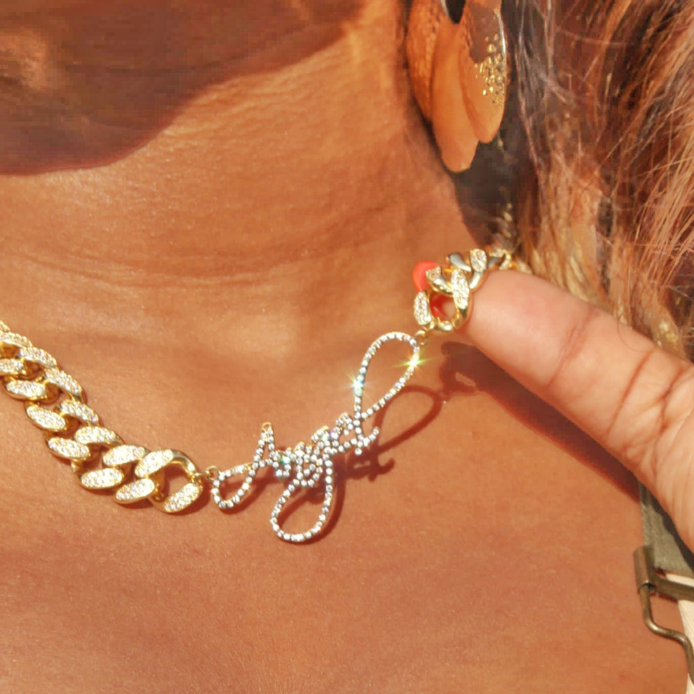 Icey cuban name necklace