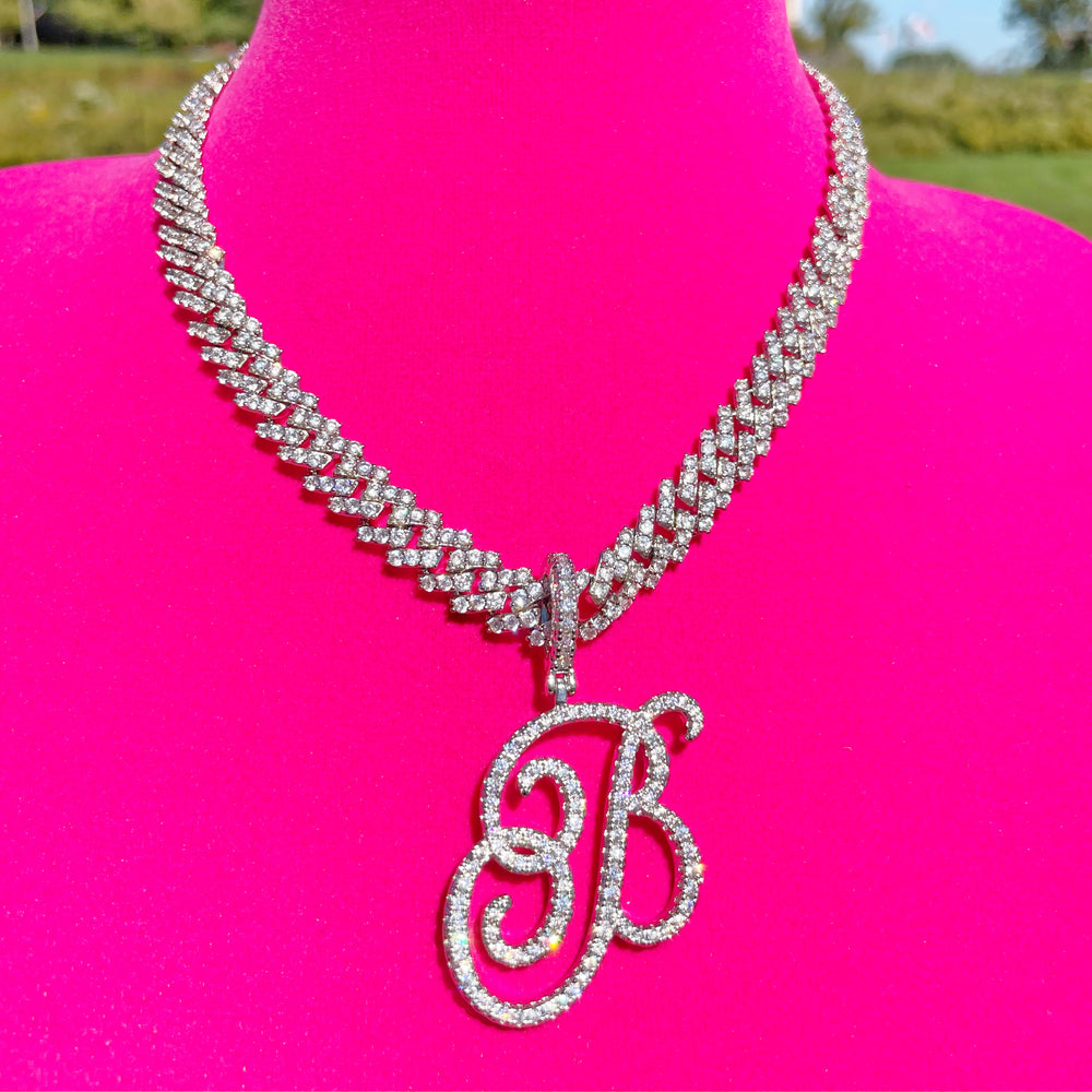 luxe script letter pendant set